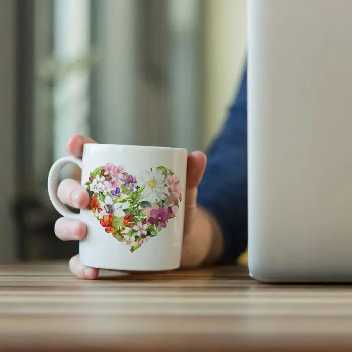Flower Heart Ceramic Mug-5