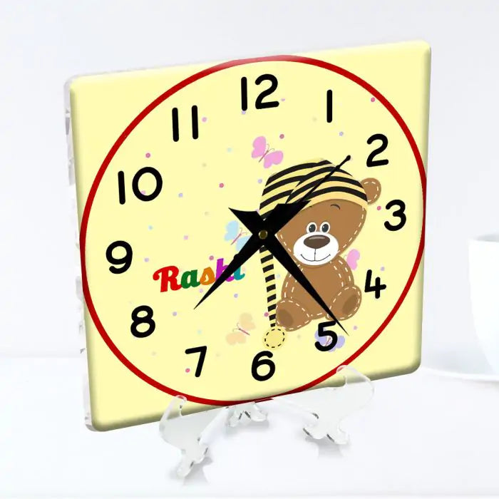 Personalised Teddy and Me Clock
