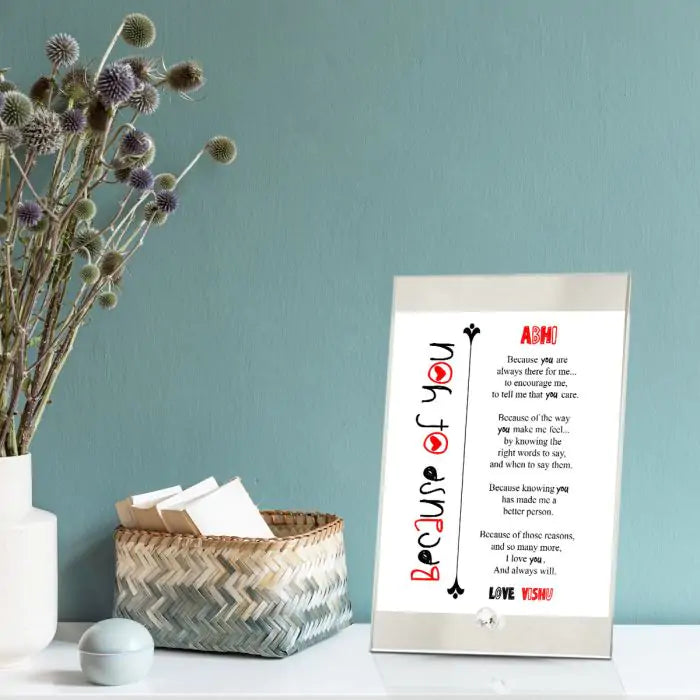 Personalised Just Because You Are Glass Keepsake-2