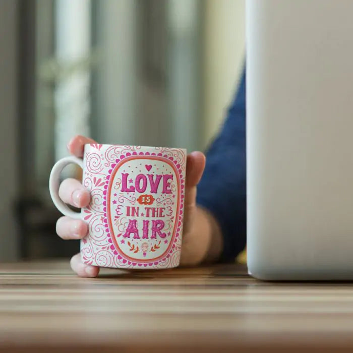 Love Is In The Air Ceramic Couple Coffee Mug Gift for Valentine's Day-4