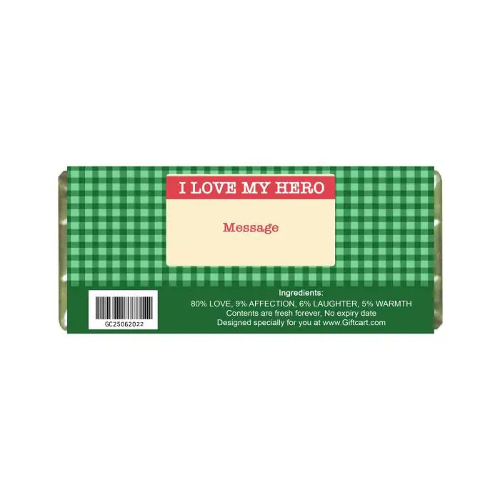 Customized I Love My Hero Choco Bar Gift For Father's Day 2