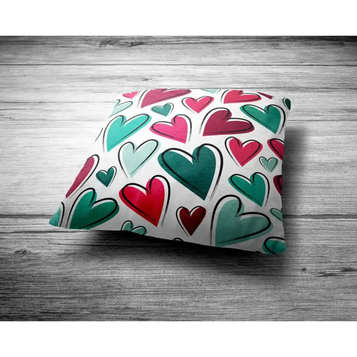 Colorful Hearts Cushion For Valentine's Day 2