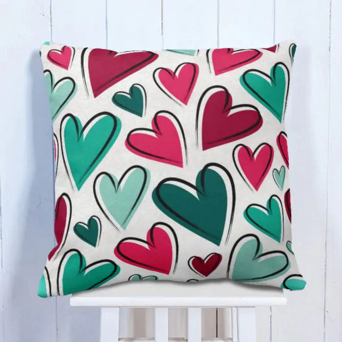 Colorful Hearts Cushion For Valentine's Day 1