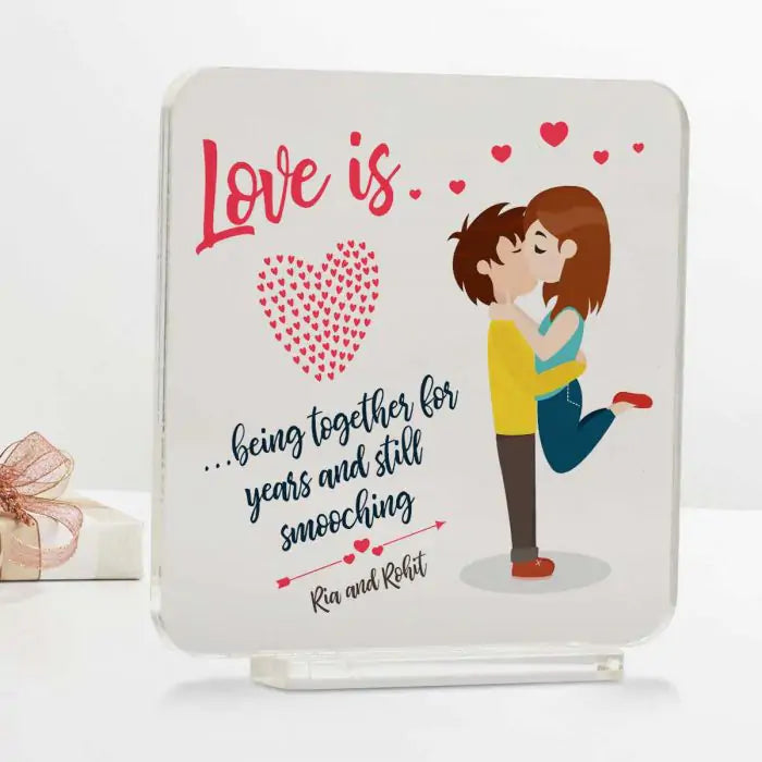 Personalised Love Is Being Together Acrylic Plaque