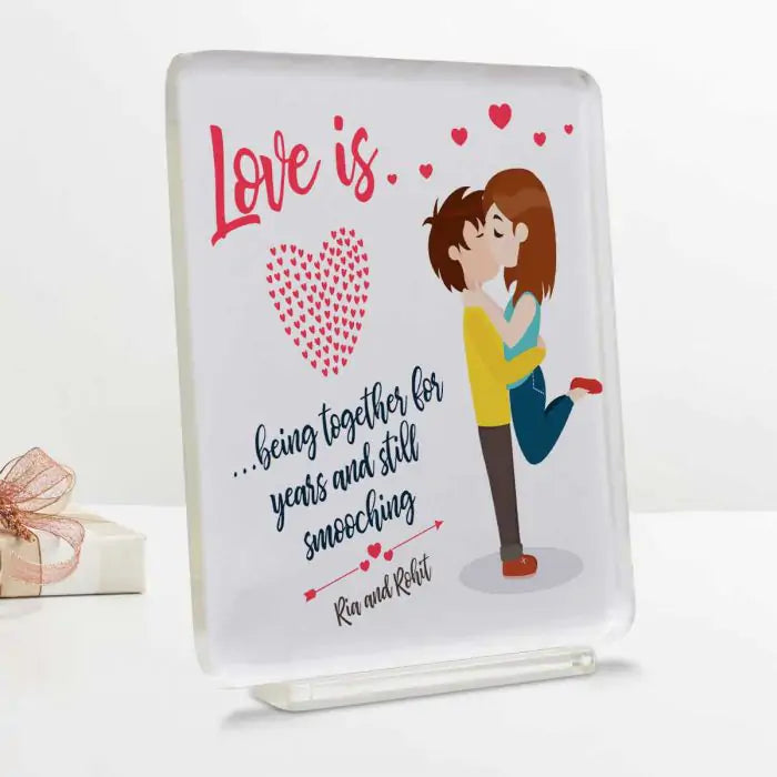 Personalised Love Is Being Together Acrylic Plaque