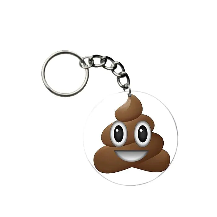 Poop Face Emoji Keychain