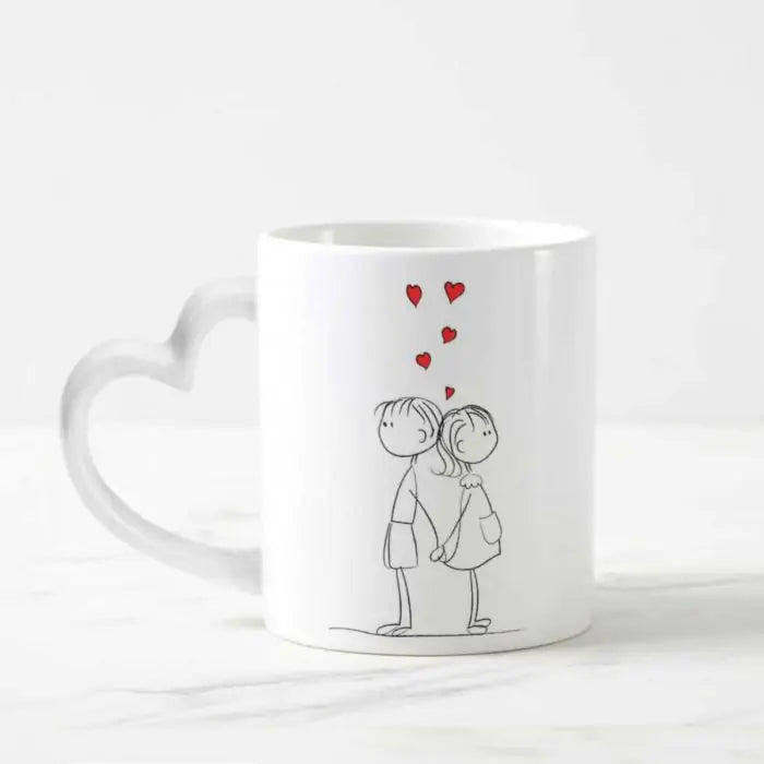 Valentine's Week Heart Shape Handle Ceramic Mug