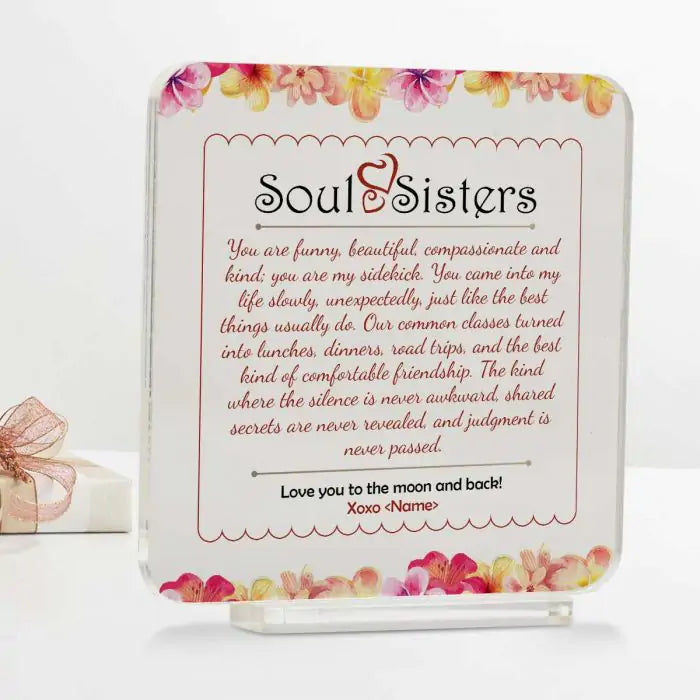 Soul Sisters Personalised Friendship Keepsake