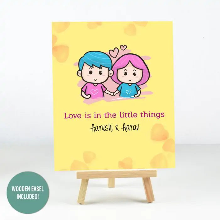 Personalized Love Is In The Little Things Easel Calendar Gift For Couple-1
