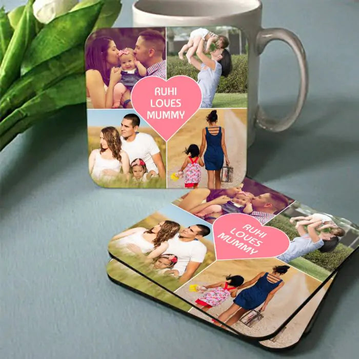 Personalised 4 Photo Coaster