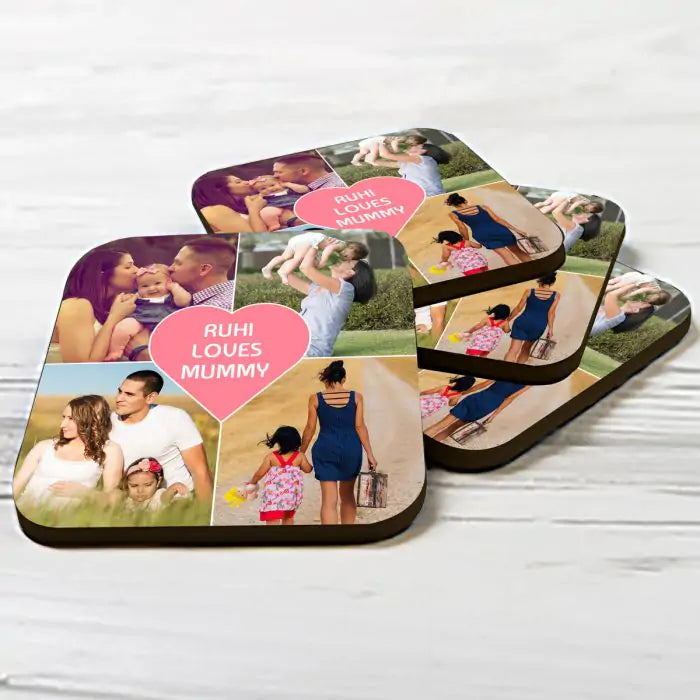 Personalised 4 Photo Coaster