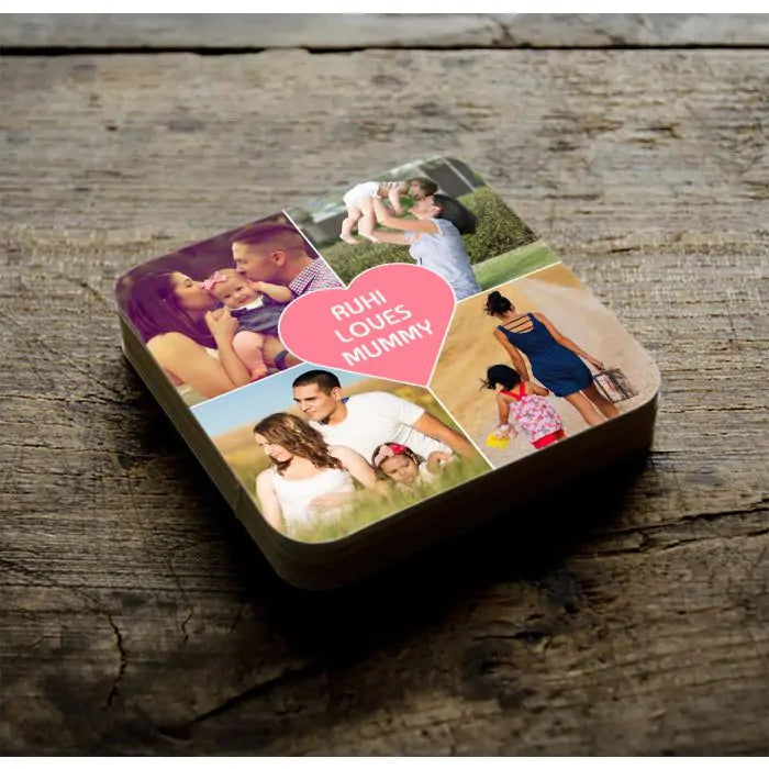 Personalised 4 Photo Coaster