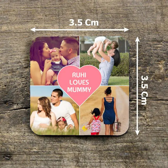 Personalised 4 Photo Coaster