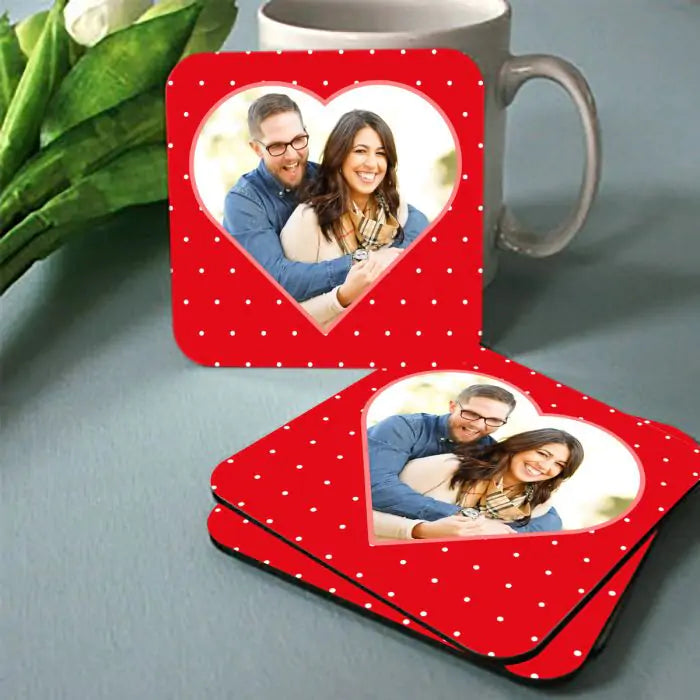 Personalised Love In Heart Coaster