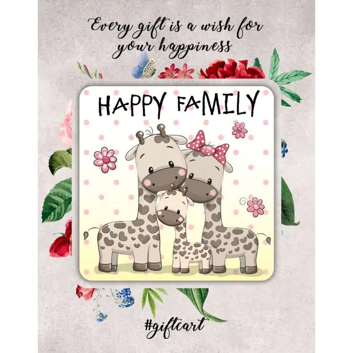 Happy Family Giraffe Souvenir Magnet