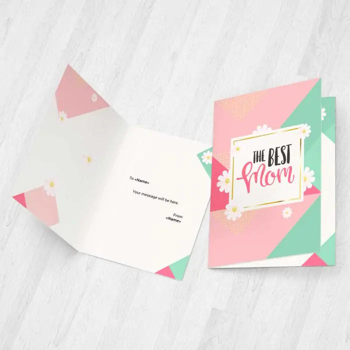 Personalized The Best Mom Greeting Card Gift For Mother's Day 2