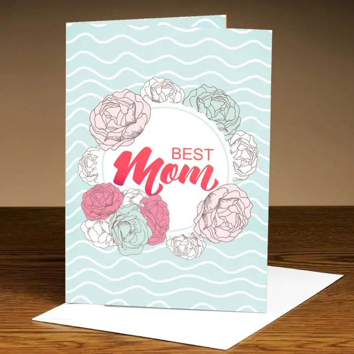 Personalized Best Mom With Message Greeting Card Gift For Mother's Day 1