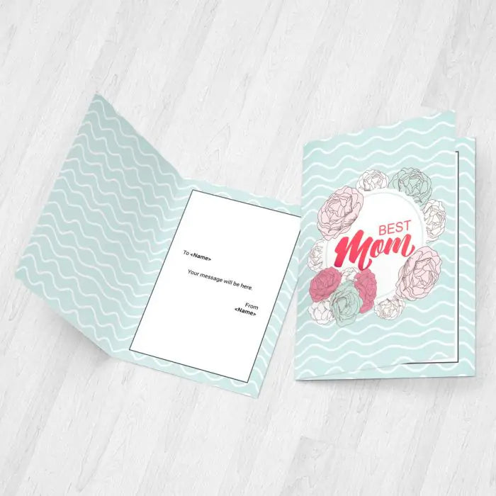 Personalized Best Mom With Message Greeting Card Gift For Mother's Day 2