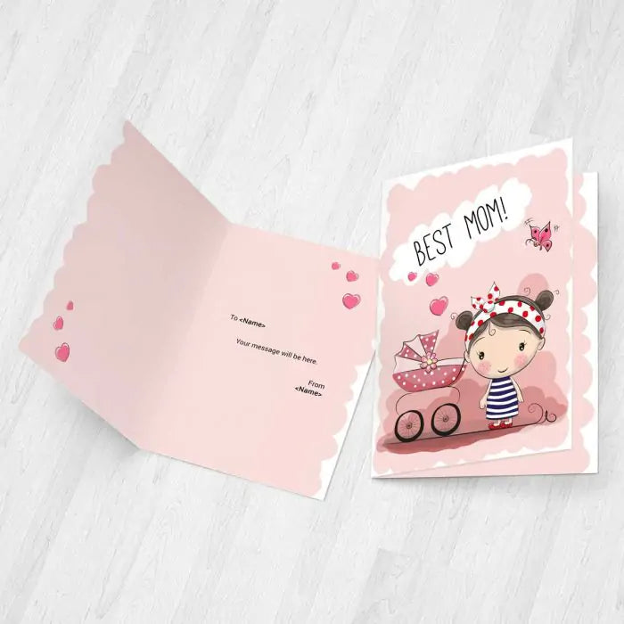 Personalised Best Mom With Message Greeting Card Gift For Mother 2