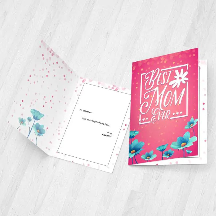 Customized Best Mom Ever Greeting Card Gift For Mother's Day 2
