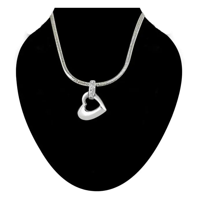 Surat Diamonds Heaven of Love Real Diamond & Sterling Silver Pendant with 18 IN Chain-3