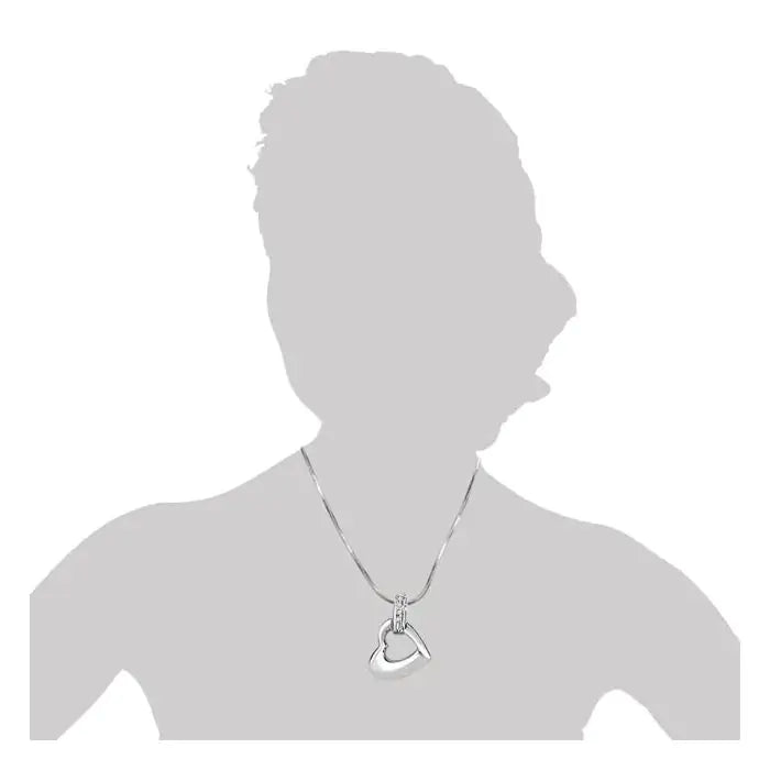 Surat Diamonds Heaven of Love Real Diamond & Sterling Silver Pendant with 18 IN Chain-4