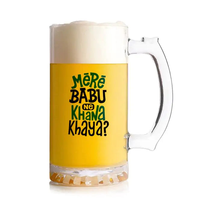 Mere Babu Ne Khana Khaya Beer Mug 600ml - Beer Lover Gift