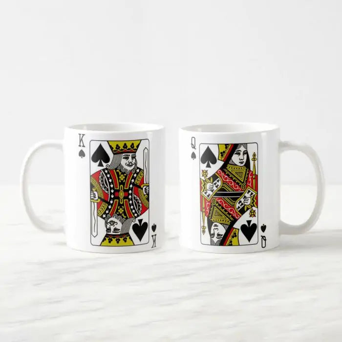 King & Queen Playing Card Couple Mug-1