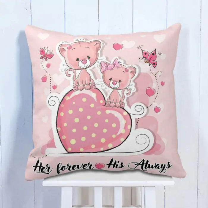 Her Forever His Always Cushion Gift For Valentine's Day 1