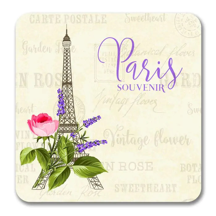 Eiffel Tower Vintage Floral Fridge Magnet-1