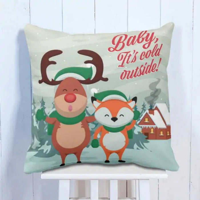 Its Cold Christmas Cushion