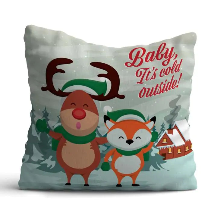 Its Cold Christmas Cushion