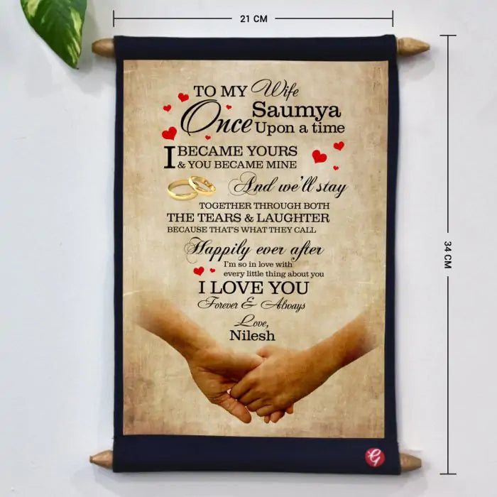 Personalised Tears & Laughter Message to Wife Scroll
