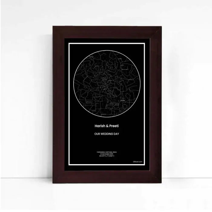 Personalized Sky Star Map For a Special Moment Named Black