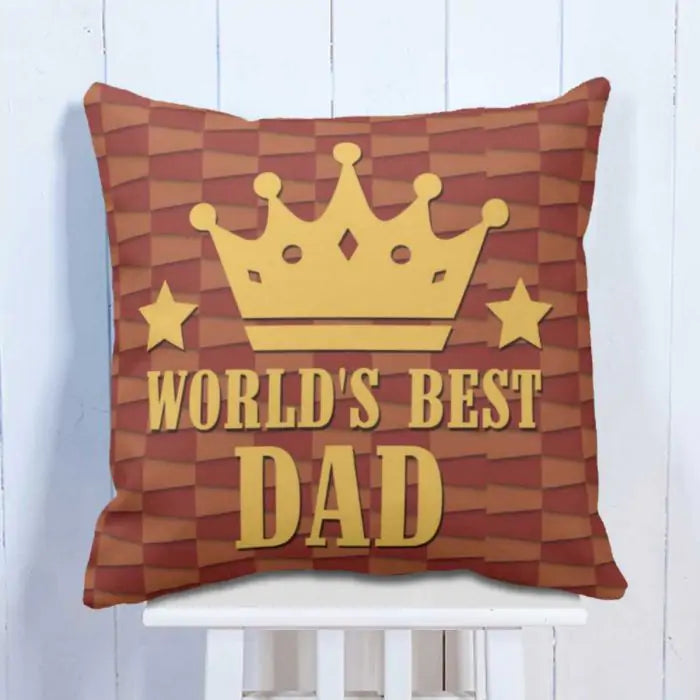World's Best Dad Crown Cushion Gift Father's Day 1