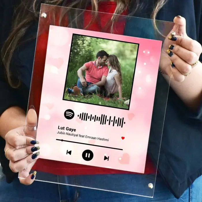Personalised Spotify Pink Hearts Poster Frame