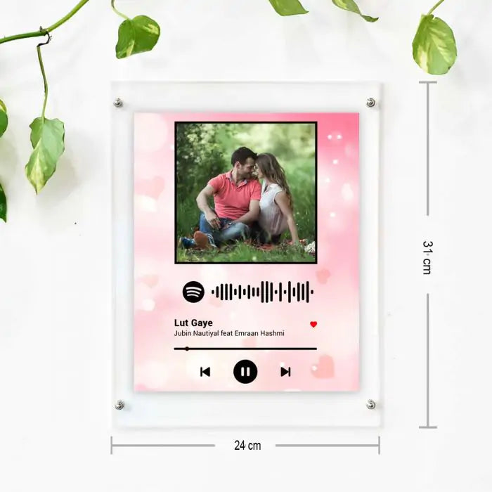 Personalised Spotify Pink Hearts Poster Frame