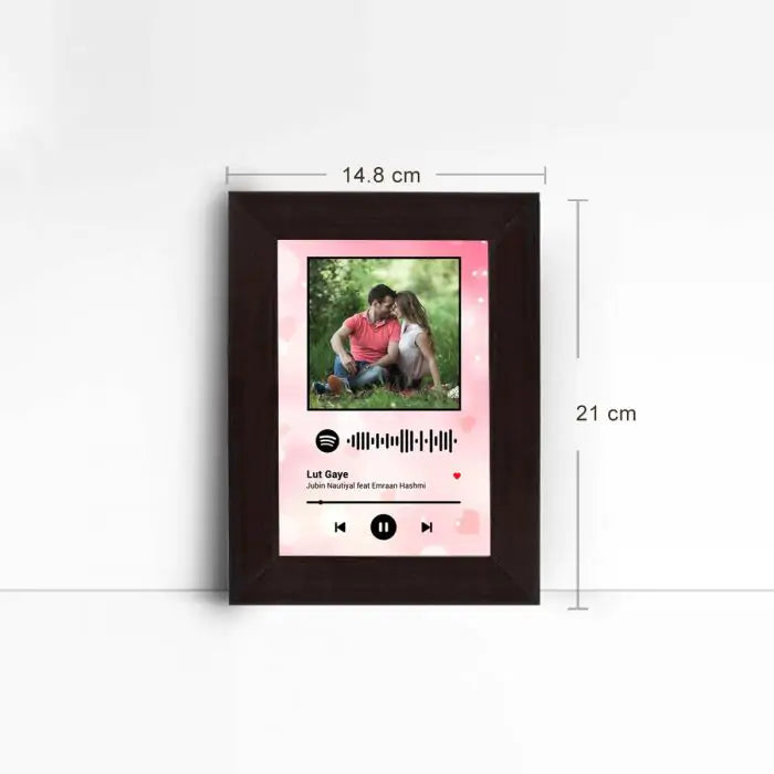 Personalised Spotify Pink Hearts Poster Frame