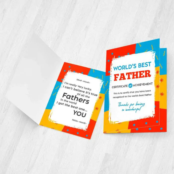 Customized World's Best Father Greeting Card For Dad 3