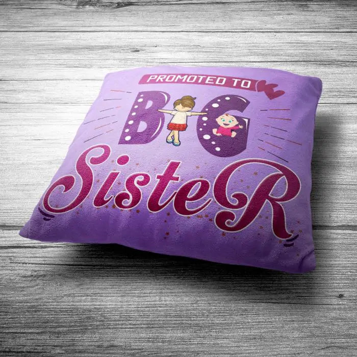 Promoted to Big Sister Purple Cushion