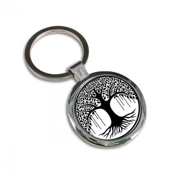 Connection to Everything Tree of Life Round Metal Keychain