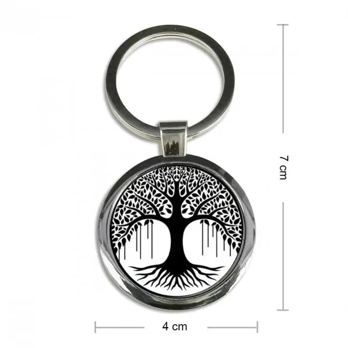 Connection to Everything Tree of Life Round Metal Keychain-6