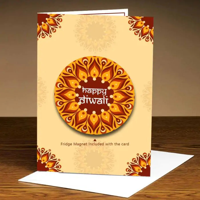 Happy Diwali Greeting Card and Fridge Magnet