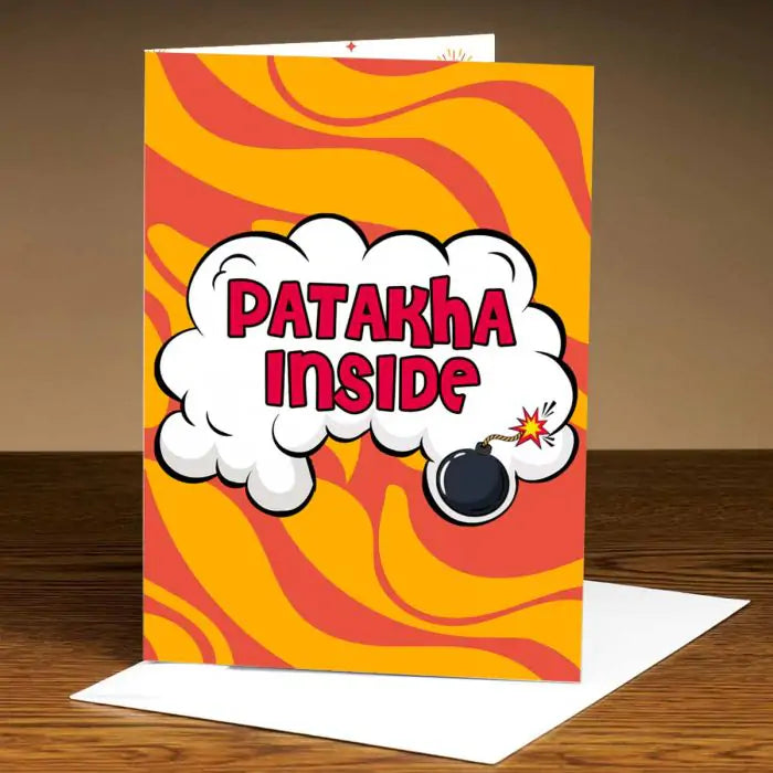 Pataka Inside Diwali Mirror Card
