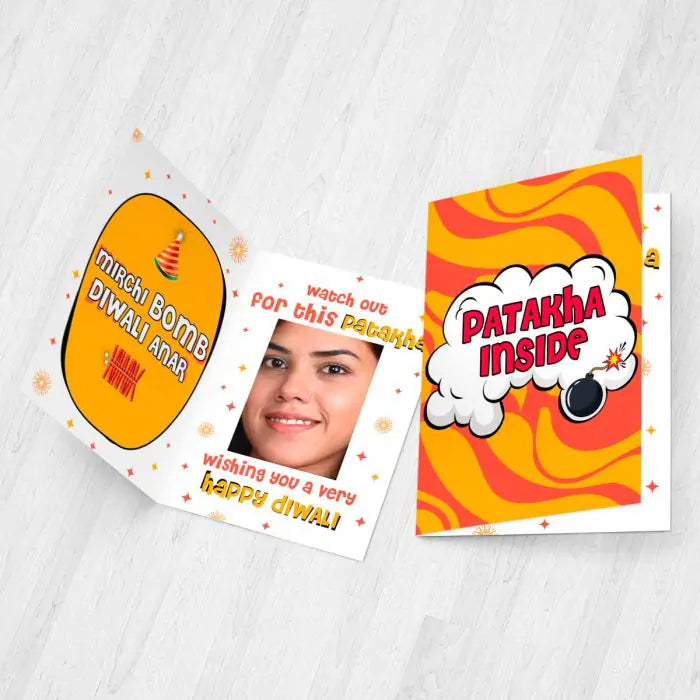 Pataka Inside Diwali Mirror Card-4