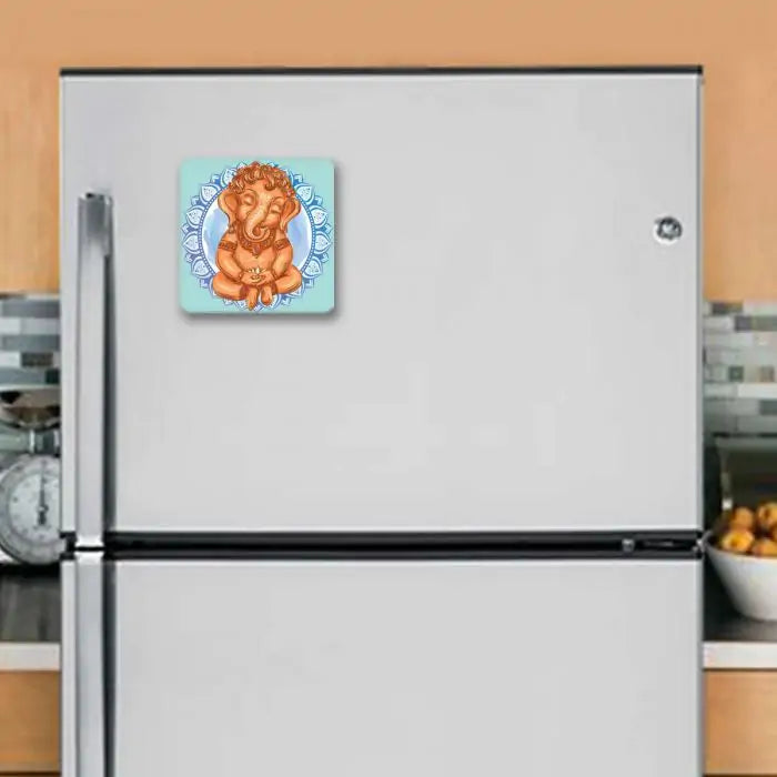 Bala Ganesha Wooden Fridge Magnet 9 x 9 cm (3.5x3.5)-2