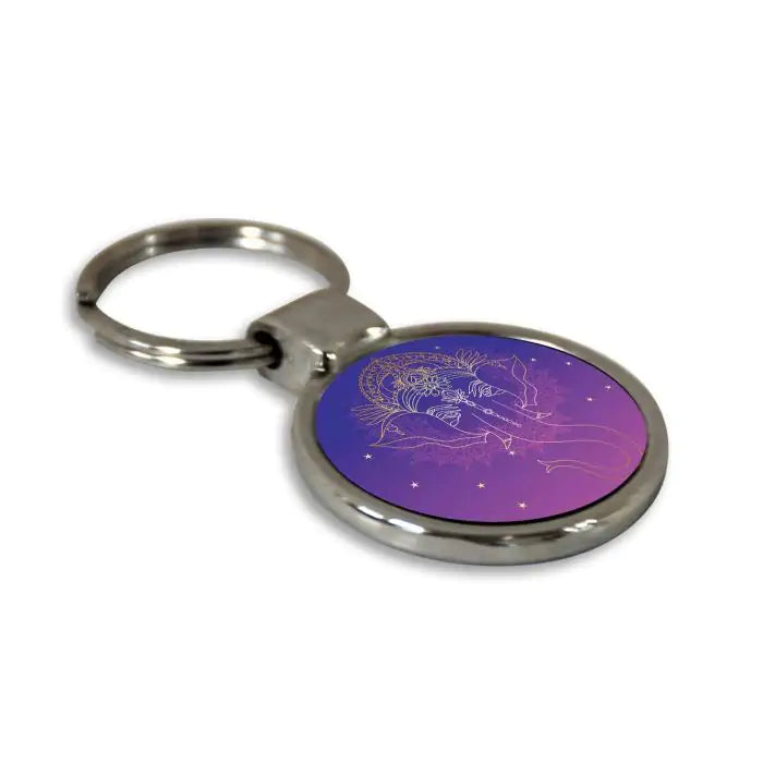 Ganesha Blessings Round Metal Keychain-4