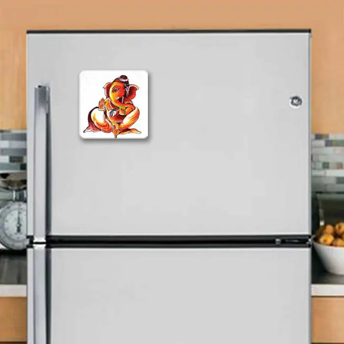 Ganesha Blessings Wooden Fridge Magnet 9 x 9 cm (3.5x3.5)-2