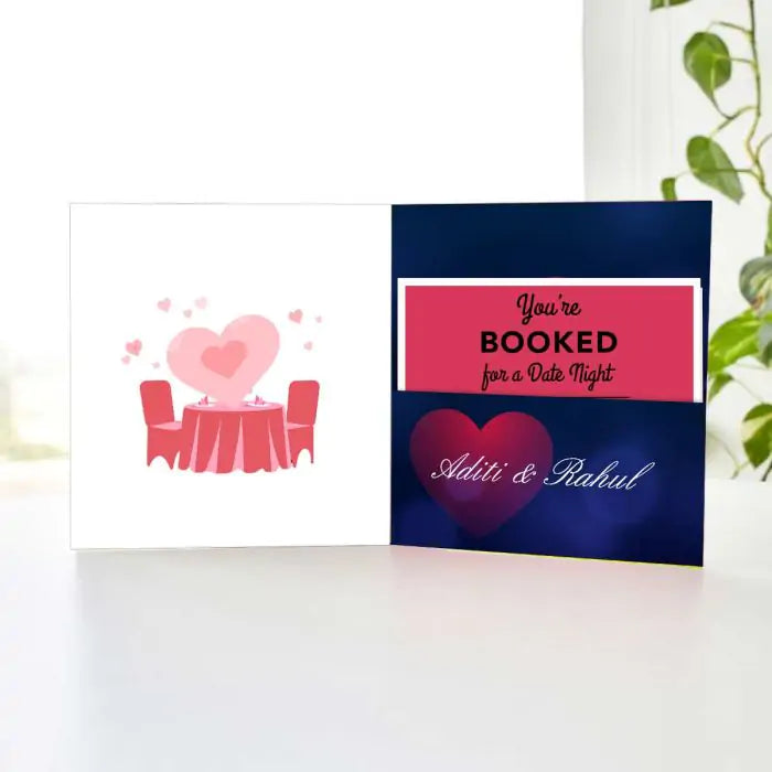 Personalised Booked for a Date Night Pack of 6 Invites-2