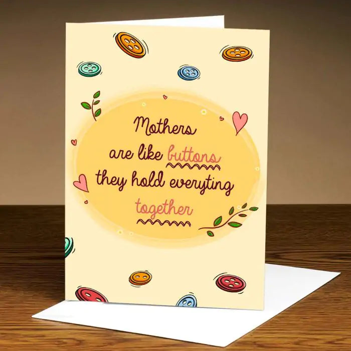 Personalised Mother's Are Like Buttons Greeting Card For Mom 1